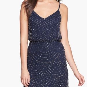 Adrianna Papell Evening Navy Sequin Dress